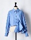 Cotton Moon Ruffle Shirt / sax