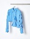 Cotton Moon Ruffle Shirt / sax