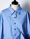 Cotton Moon Ruffle Shirt / sax
