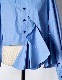 Cotton Moon Ruffle Shirt / sax