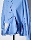 Cotton Moon Ruffle Shirt / sax