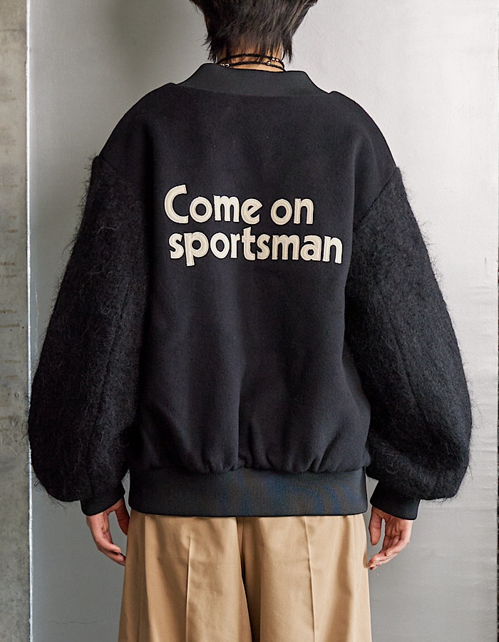 RUMCHE��VAN Wool Mohair Stadium Jumper / black