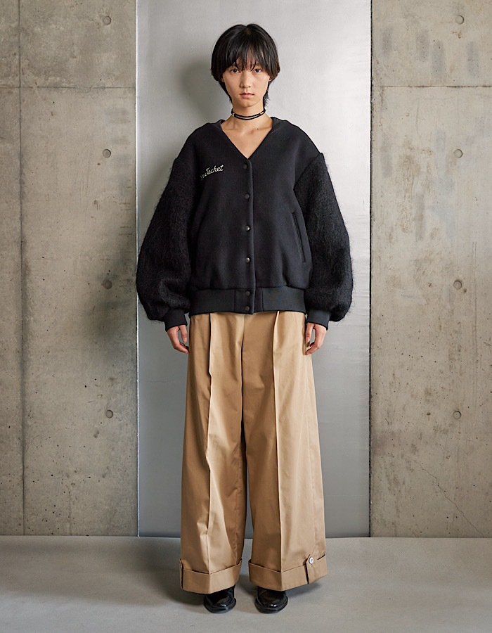 RUMCHE��VAN Wool Mohair Stadium Jumper / black