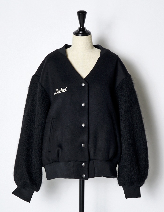 RUMCHE��VAN Wool Mohair Stadium Jumper / black