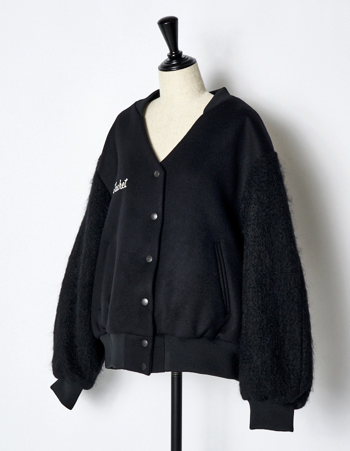 RUMCHE��VAN Wool Mohair Stadium Jumper / black