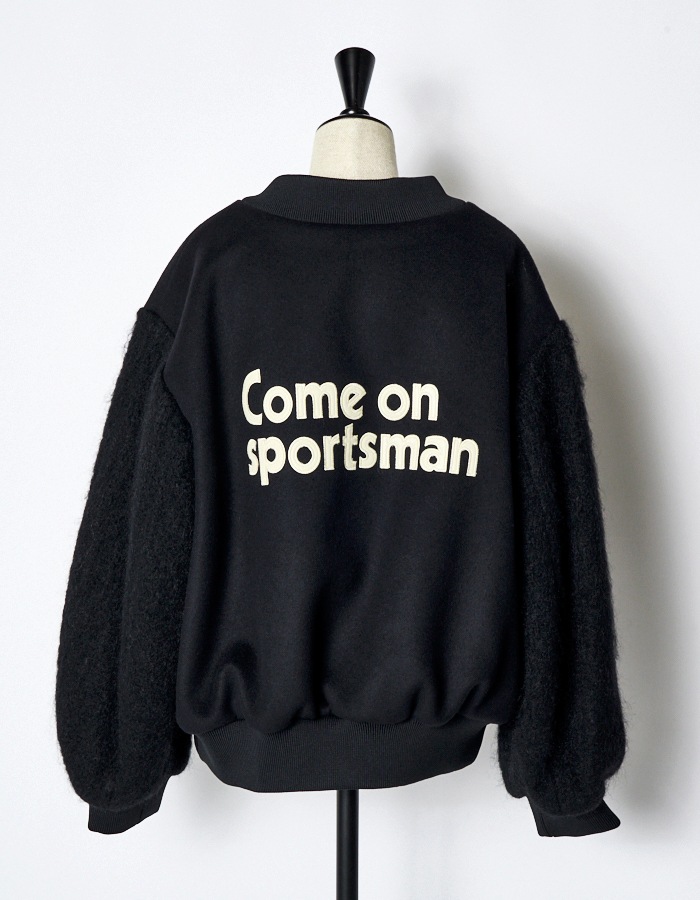 RUMCHE��VAN Wool Mohair Stadium Jumper / black