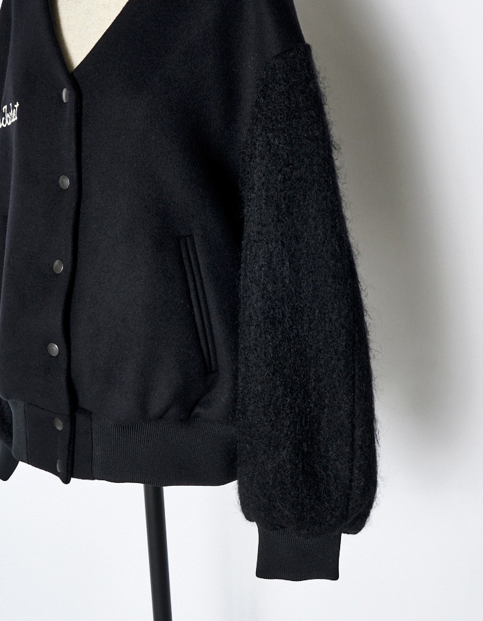 RUMCHE��VAN Wool Mohair Stadium Jumper / black