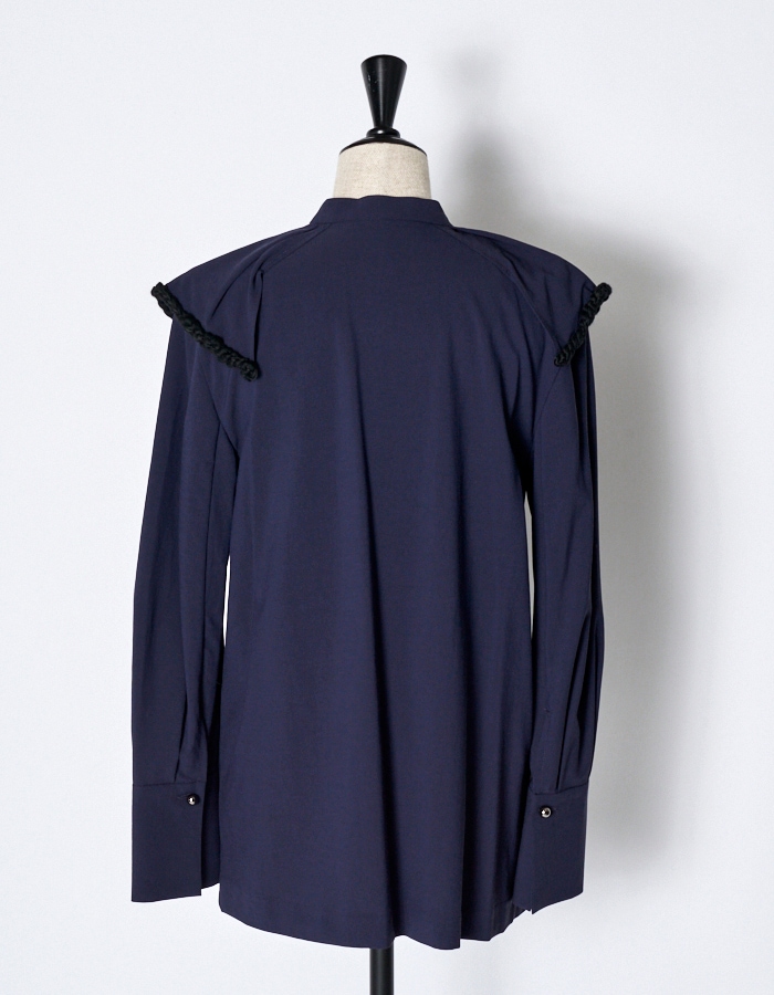 Bond Yarn Collar Blouse / navy
