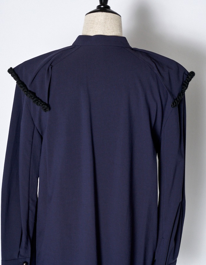 Bond Yarn Collar Blouse / navy