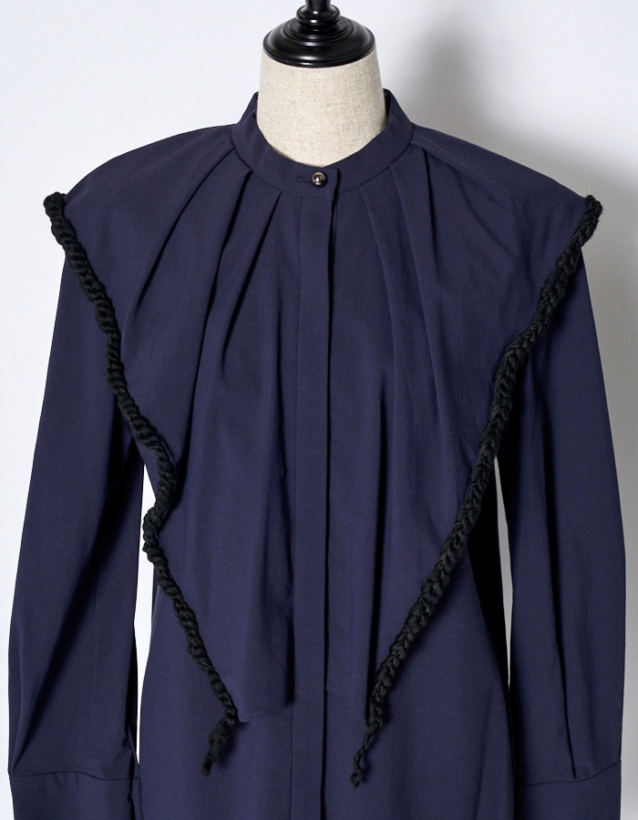 Bond Yarn Collar Blouse / navy