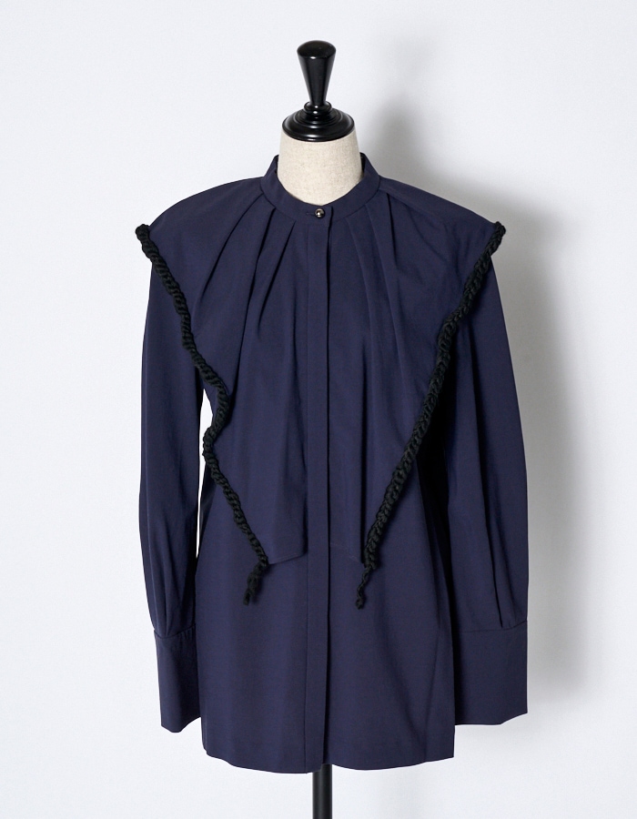 Bond Yarn Collar Blouse / navy