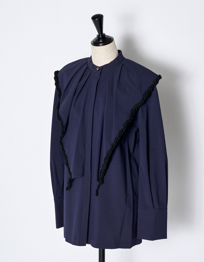 Bond Yarn Collar Blouse / navy