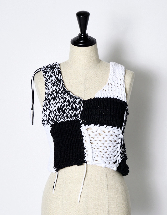 Remake T-shirt Knit Vest / black