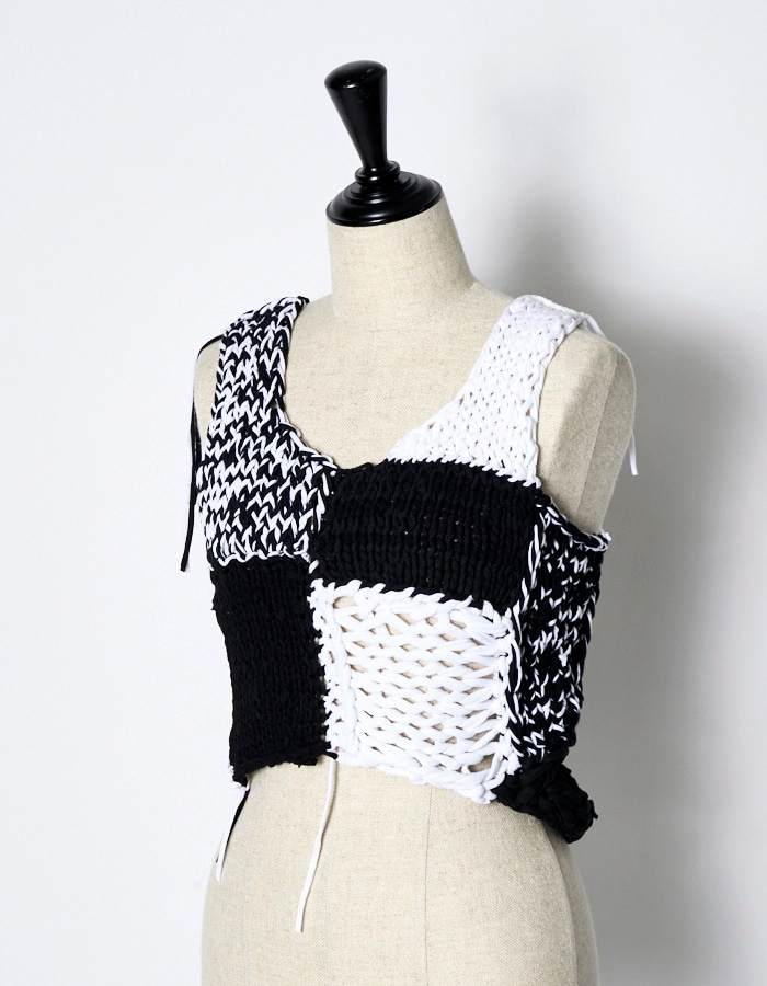 Remake T-shirt Knit Vest / black