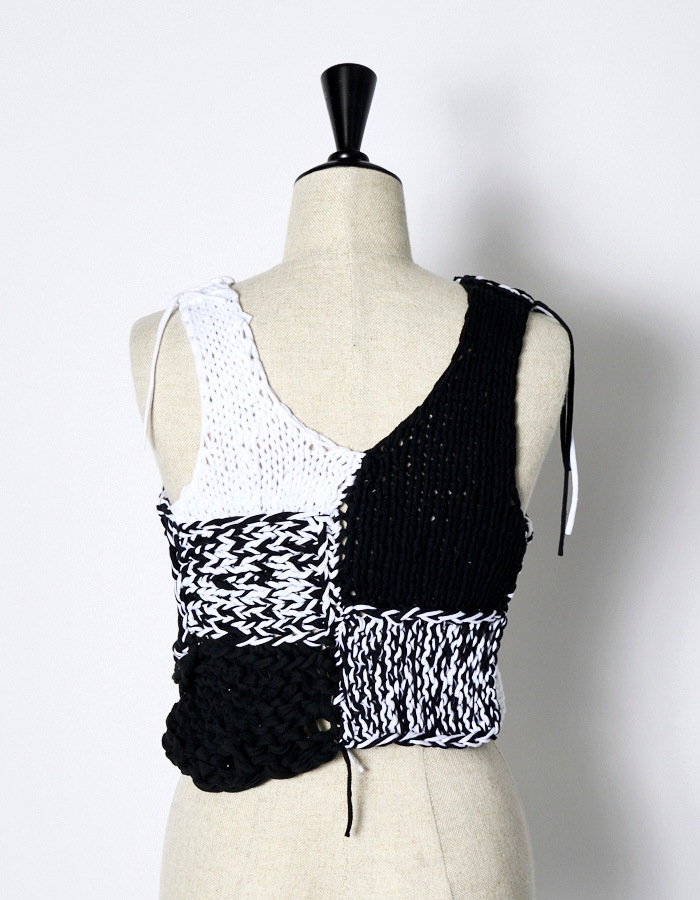 Remake T-shirt Knit Vest / black