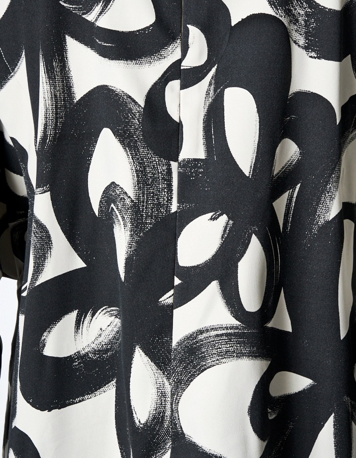 "Chain Flower" Print Dress / white