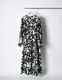 "Chain Flower" Print Dress / white