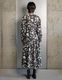 "Chain Flower" Print Dress / white