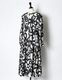 "Chain Flower" Print Dress / white