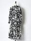 "Chain Flower" Print Dress / white