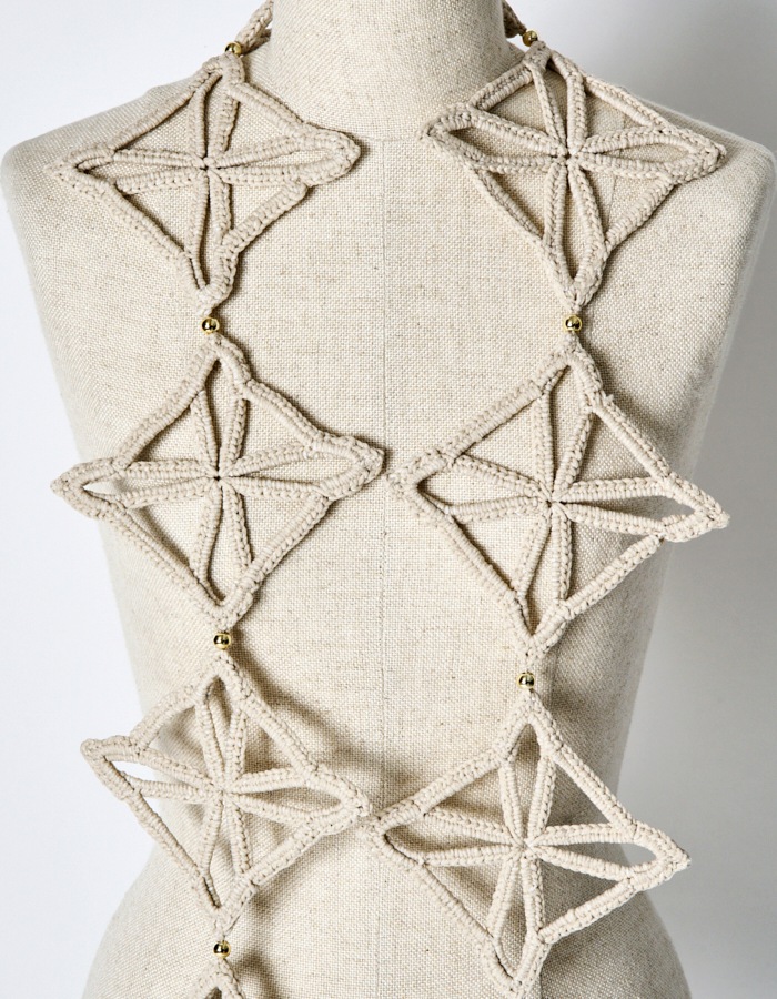 Leaf Bond Yarn Belt / beige