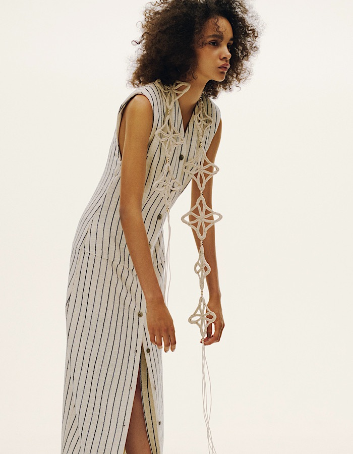 Leaf Bond Yarn Belt / beige