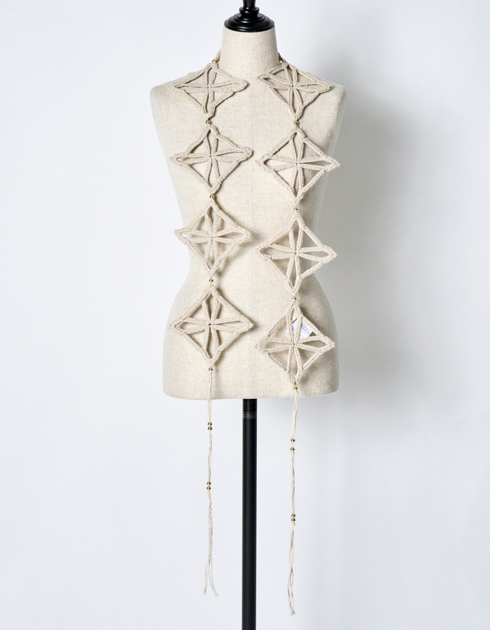 Leaf Bond Yarn Belt / beige