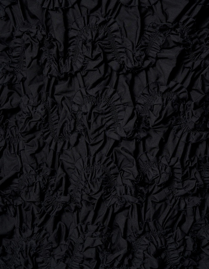 Cotton Shirring Skirt / black