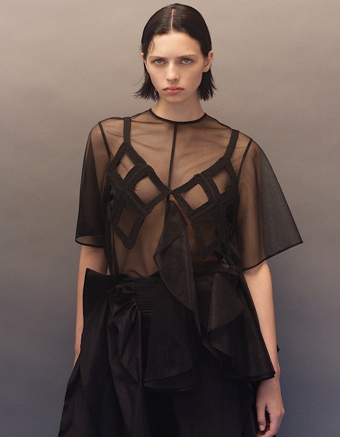 Diamond Bond Yarn Bustier / black