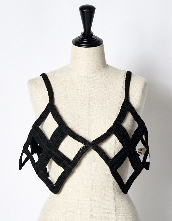 Diamond Bond Yarn Bustier / black