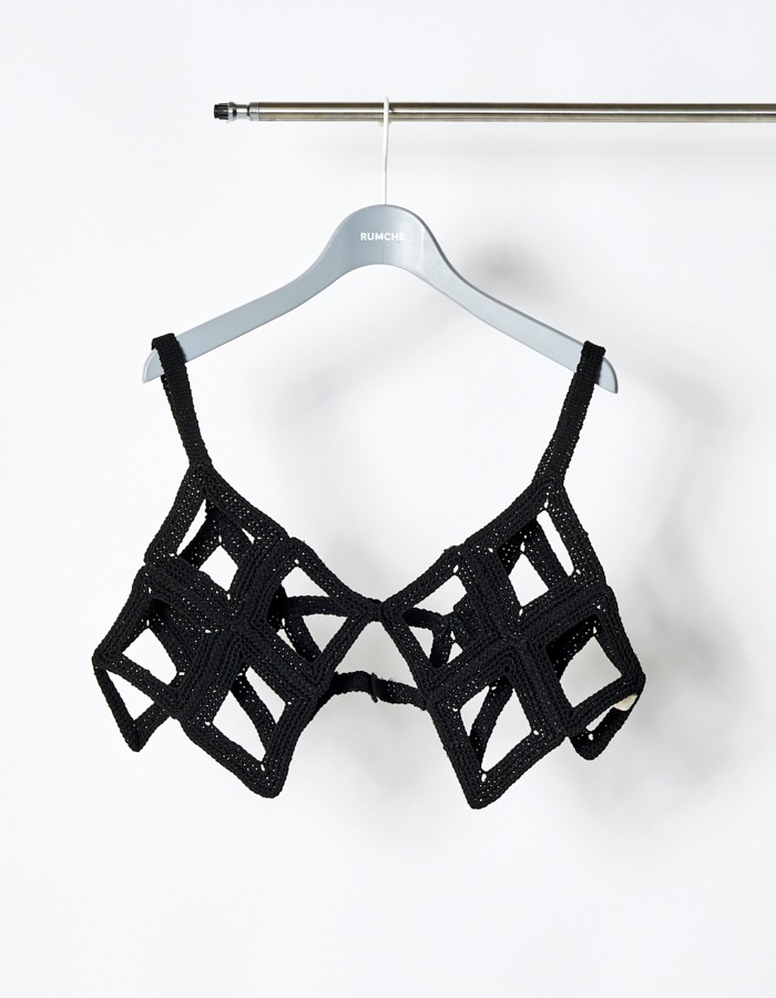 Diamond Bond Yarn Bustier / black