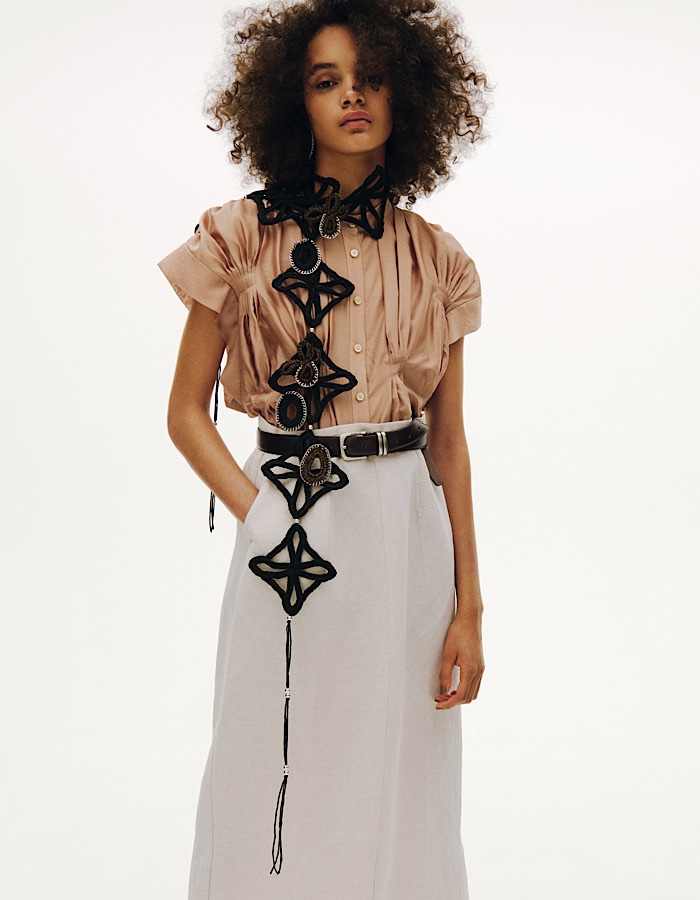 Leaf Bond Yarn Belt / black