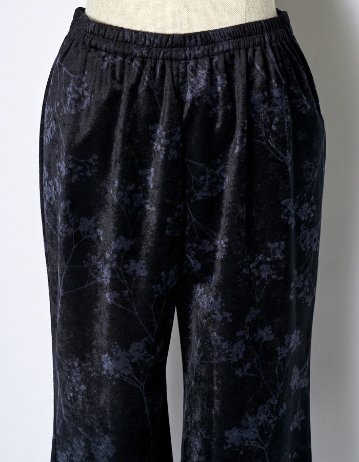 Tree Shade Velor Trousers / black