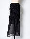 Organdy Shirring Skirt / black