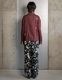 "Chain Flower" Print Trousers / white