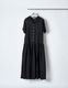 Tapa Pattern Embroidery Dress / black