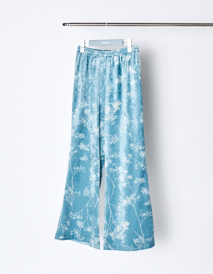 Tree Shade Velor Trousers / sax blue