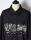 Landscape Beads Embroidery Shirt / black