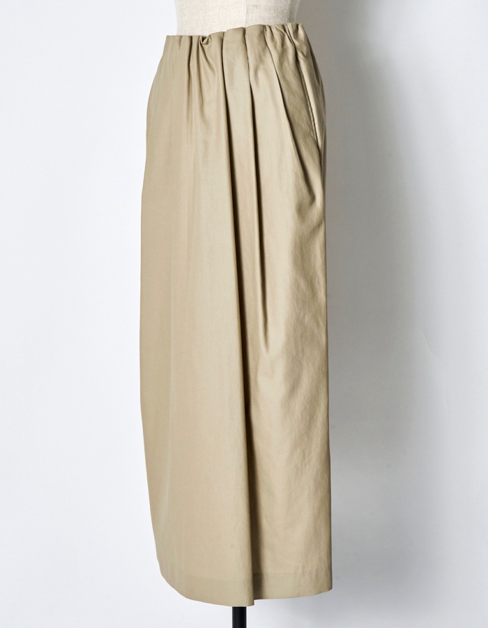 Tuck Gathered Skirt / beige