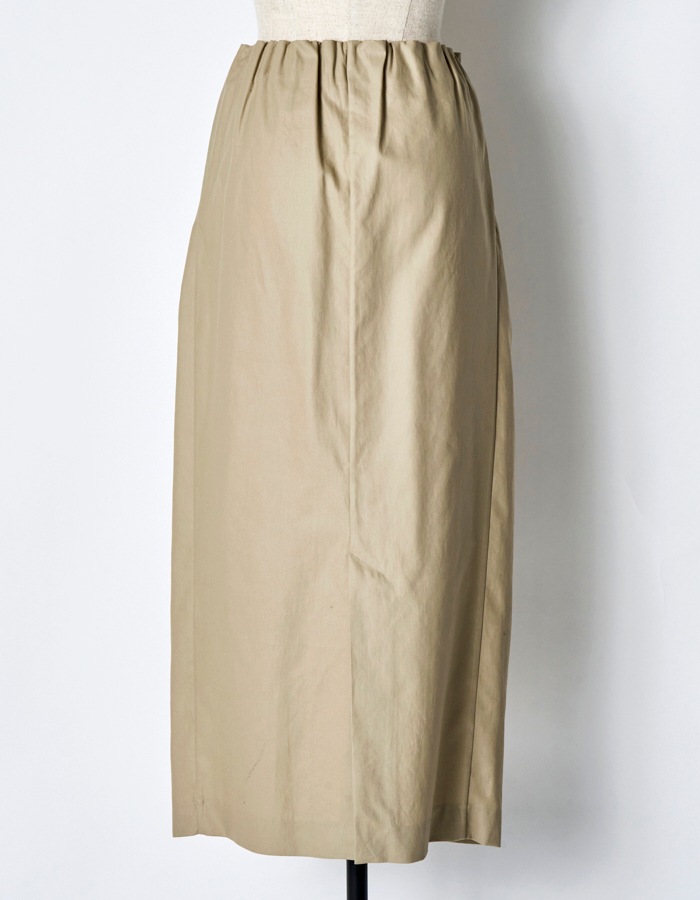 Tuck Gathered Skirt / beige