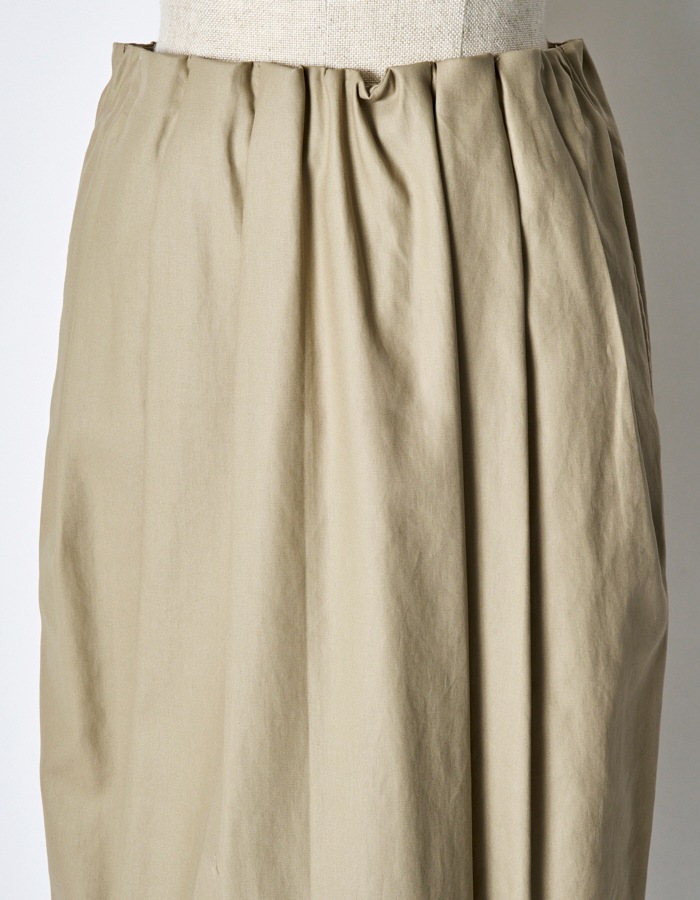 Tuck Gathered Skirt / beige