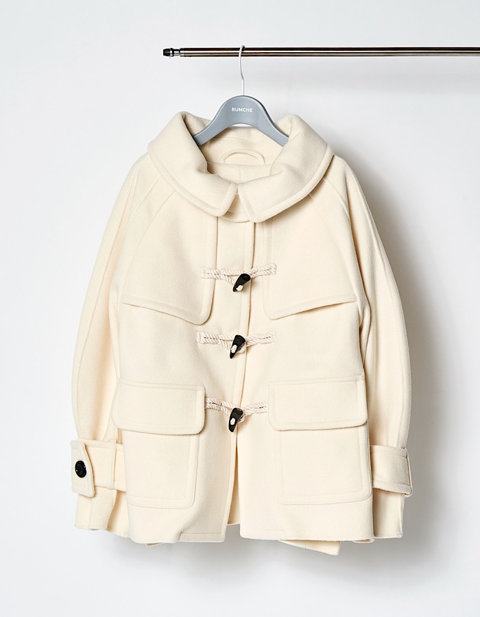 River Short Duffle Coat / white