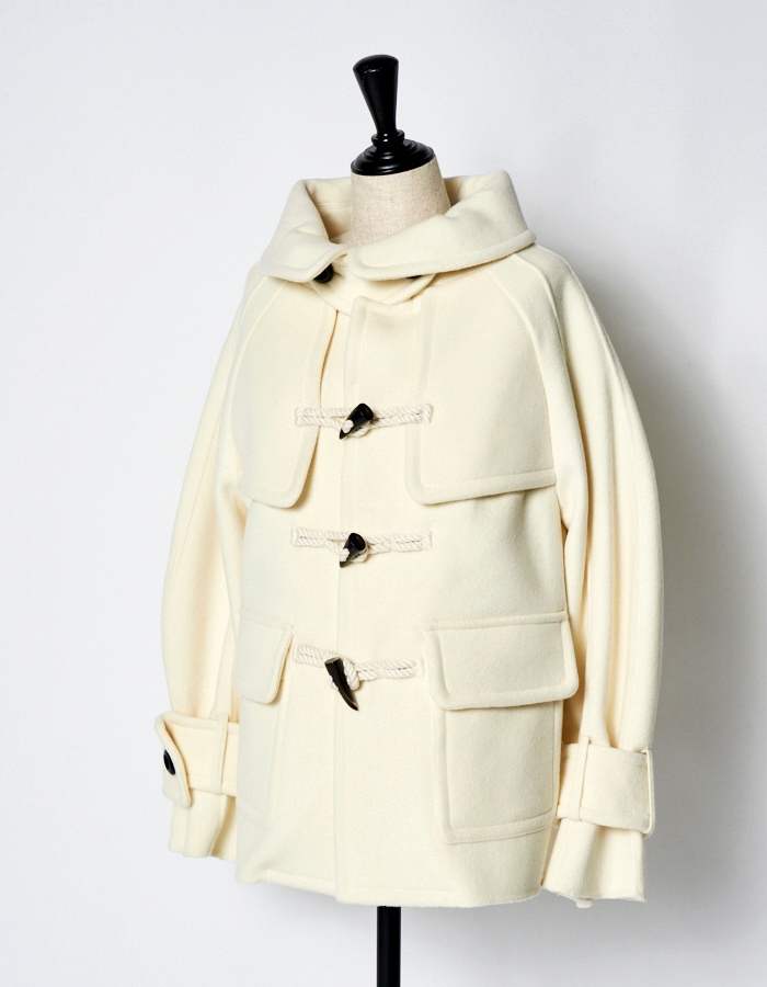 River Short Duffle Coat / white