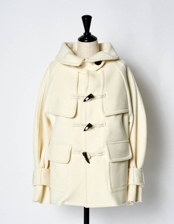 River Short Duffle Coat / white