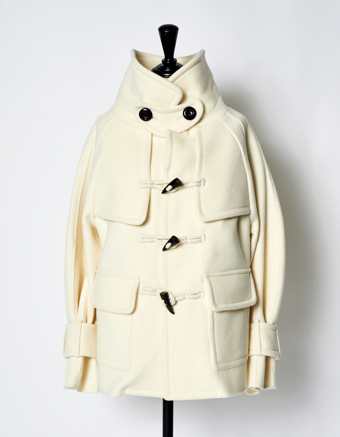 River Short Duffle Coat / white