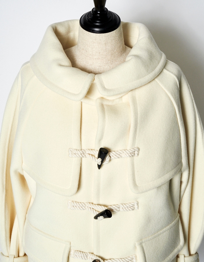 River Short Duffle Coat / white