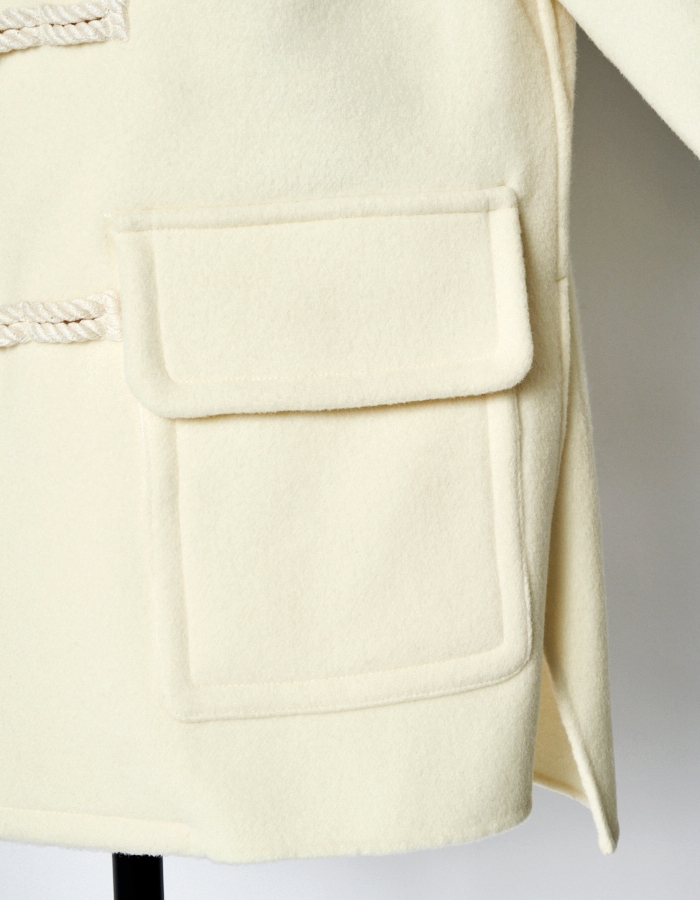 River Short Duffle Coat / white