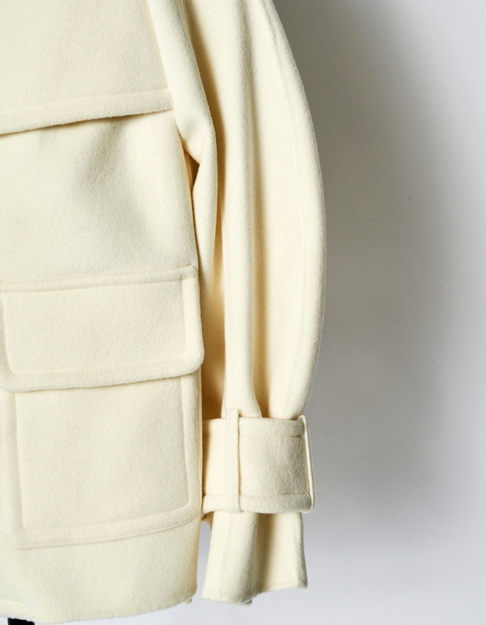River Short Duffle Coat / white