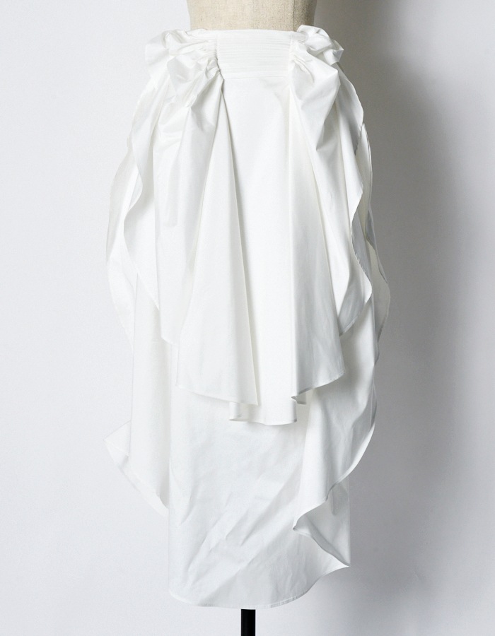 Sun & Moon Ruffle Skirt / white