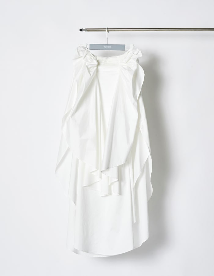Sun & Moon Ruffle Skirt / white